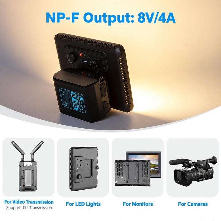 FOMITO NP-F Battery Plate To V-Mount Power Adapter For Monitor & Wireless Video Transmitter