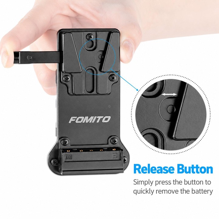 FOMITO NP-F Battery Plate To V-Mount Power Adapter For Monitor & Wireless Video Transmitter