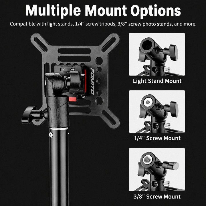 FOMITO Adjustable V-Mount Quick Release Monitor Bracket, Spec: Single