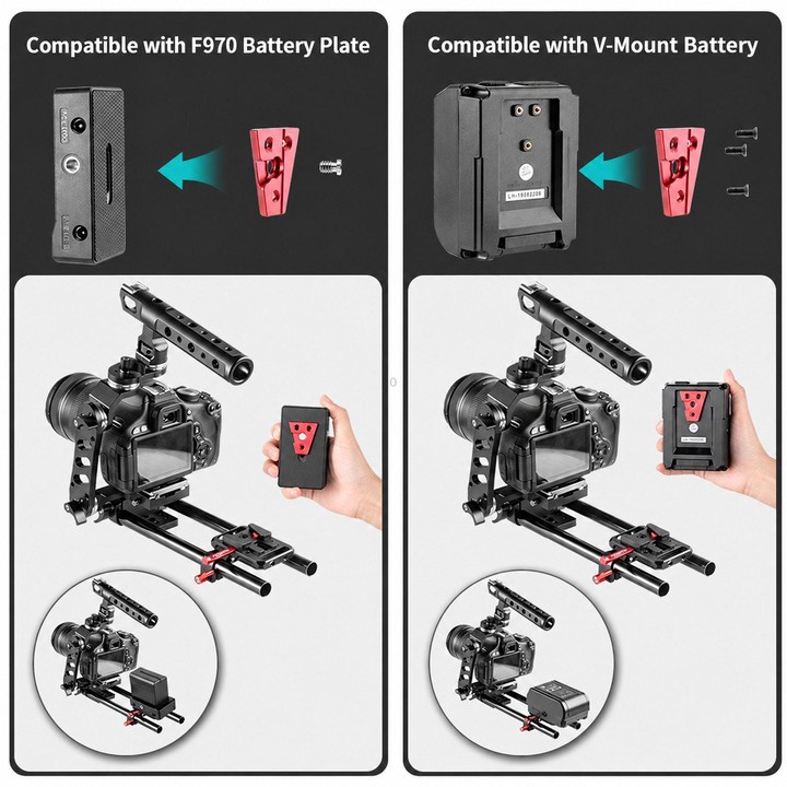 FOMITO VK-03R V-Mount Battery Hanging Plate Photography Expansion Accessory(Red)