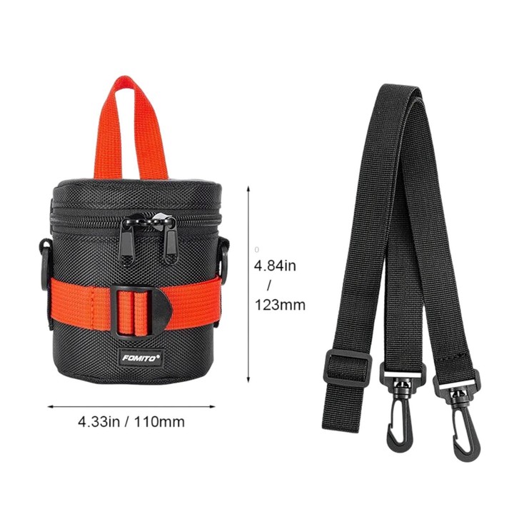 FOMITO Handheld & Waist-Hung Portable Lens Bag For Mirrorless And DSLR Cameras, Spec: Small Black
