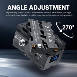 FOMITO NP-F550 / 970 / 990 Rotatable Dual-Sided Battery Converter For V-Mount Battery Monitor(Black)
