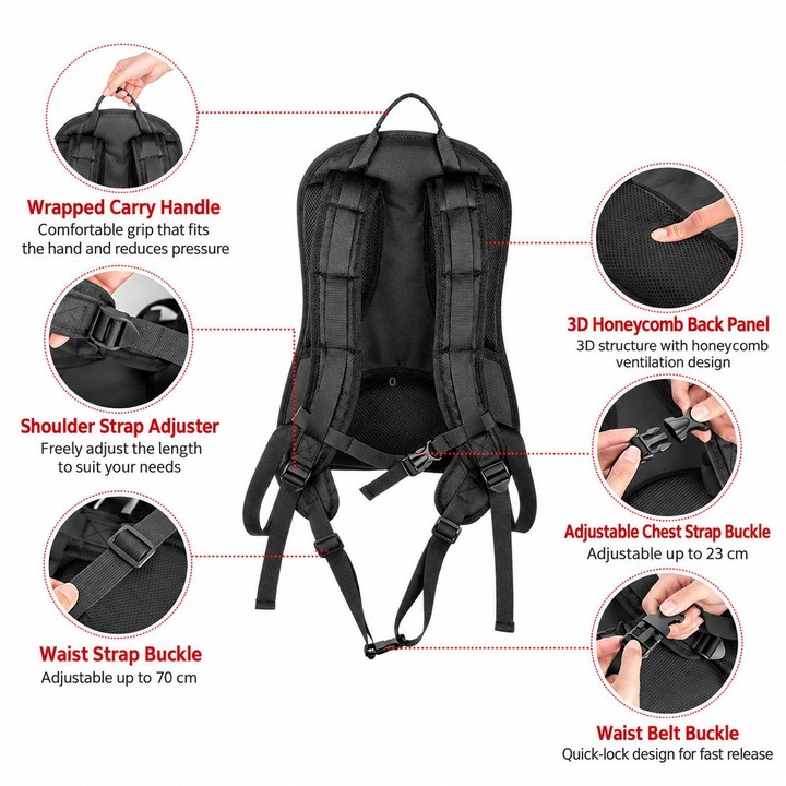 FOMITO Live Streaming V-Mount Battery Backpack Hanging Plate Mobile Wireless Video & Cloud Switcher Back Frame(Black)