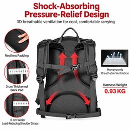 FOMITO Live Streaming V-Mount Battery Backpack Hanging Plate Mobile Wireless Video & Cloud Switcher Back Frame(Blue)