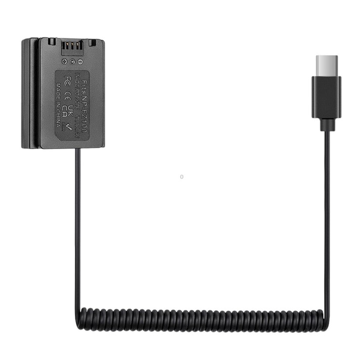 FOMITO For Sony A7M3 / A7S3 Type-C To FZ100 Battery Converter Spring Line 120cm