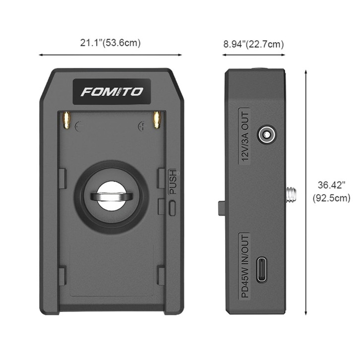 FOMITO NP-45W Multi-Function NP-F Battery Plate Multi-Port Output Battery Power Supply Base