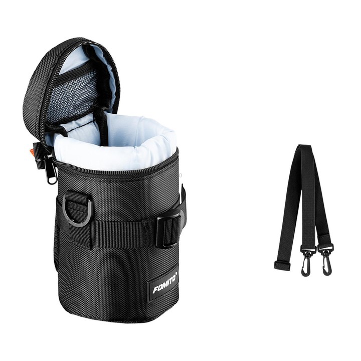 FOMITO Shockproof Camera Lens Storage Bag DSLR Mirrorless Lens Protective Pouch, Spec: JTB-3B Black