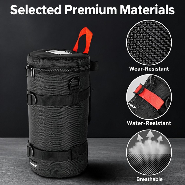 FOMITO Shockproof Camera Lens Storage Bag DSLR Mirrorless Lens Protective Pouch, Spec: JTB-3B Black
