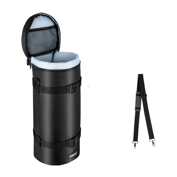 FOMITO Shockproof Camera Lens Storage Bag DSLR Mirrorless Lens Protective Pouch, Spec: JTB-8B Black