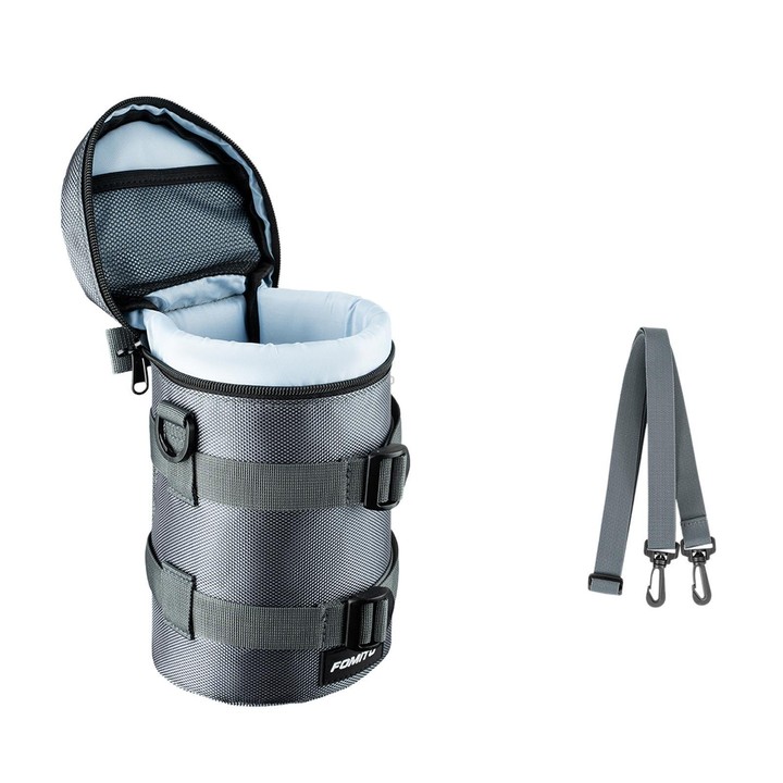 FOMITO Shockproof Camera Lens Storage Bag DSLR Mirrorless Lens Protective Pouch, Spec: JTB-5G Grey