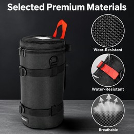FOMITO Shockproof Camera Lens Storage Bag DSLR Mirrorless Lens Protective Pouch, Spec: JTB-7G Grey