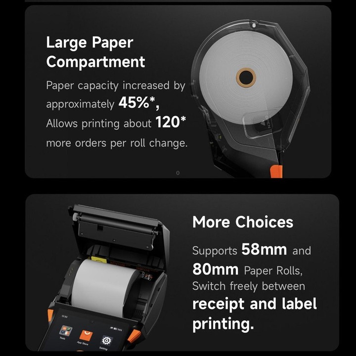 SUNMI V3PLUS Handheld POS Terminal 80mm Thermal Receipt Label Printer, Spec: Standard 3+32GB