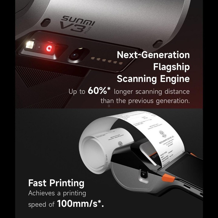 SUNMI V3PLUS Handheld POS Terminal 80mm Thermal Receipt Label Printer, Spec: Standard 3+32GB