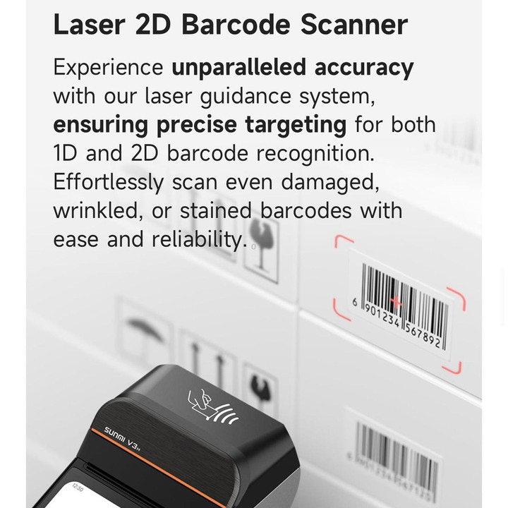 SUNMI V3 Android Handheld POS Terminal Receipt Label Printer, Spec: NFC 3+32G