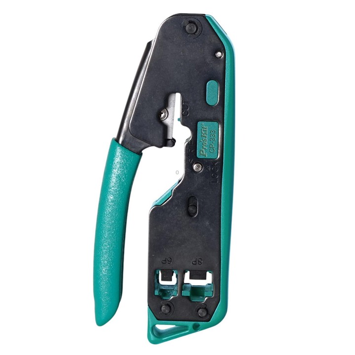 ProsKit CP-333 Non-Slip Handle Network Crimper 6P/8P Dual-Use Crystal Head Network Cable Crimping Plier