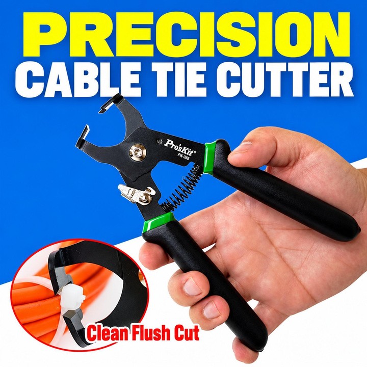 ProsKit PM-386 Nylon Cable Tie Cutter Safety Latch Cable Tie Cutting Pliers