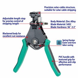 ProsKit CP-246 Adjustable Non-Slip Solar PV Cable Stripper