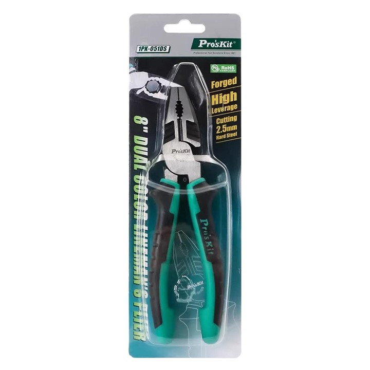 ProsKit 1PK-051DS 8 inch Electrician Flat Nose Pliers Industrial Grade Combination Pliers