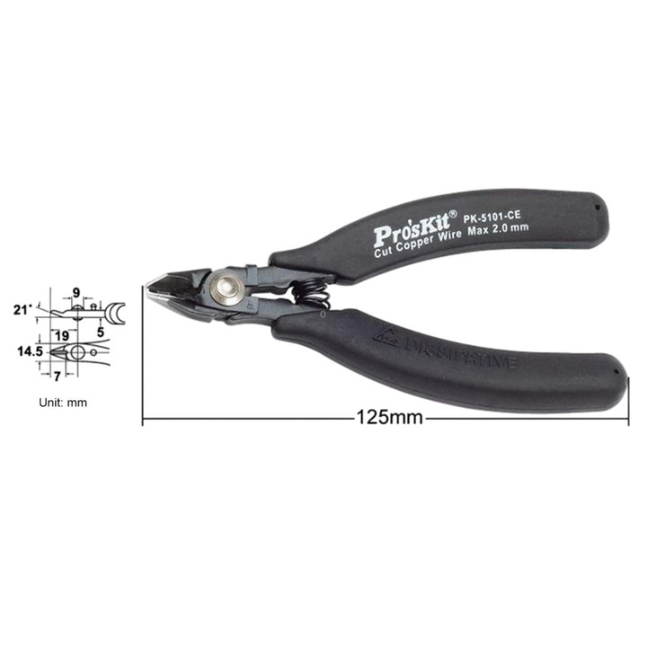 ProsKit 1PK-5101-CE Anti-Static Anti-Spring Diagonal Cutting Pliers Electronic Side Cutters