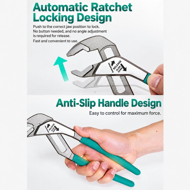 ProsKit PN-P210N 10 inch Quick Adjustment Water Pump Pliers Multifunctional Wide Jaw Pliers