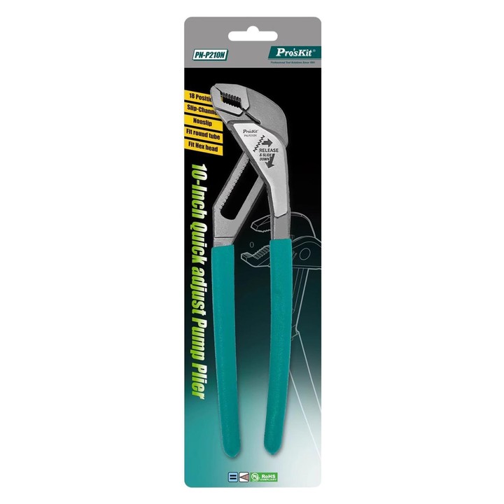 ProsKit PN-P210N 10 inch Quick Adjustment Water Pump Pliers Multifunctional Wide Jaw Pliers
