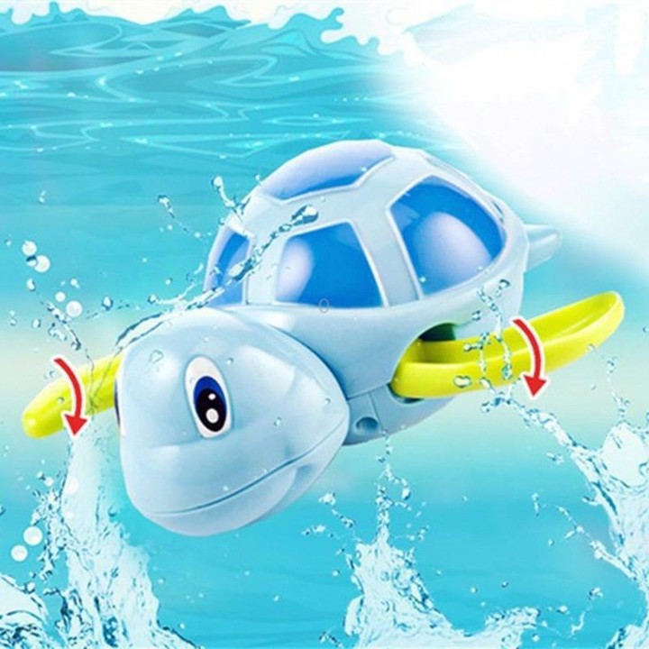 Cartoon Turtle Shape Clockwork Toy Babies Bathing Play Water Toy Children Educational Toy(Orange)