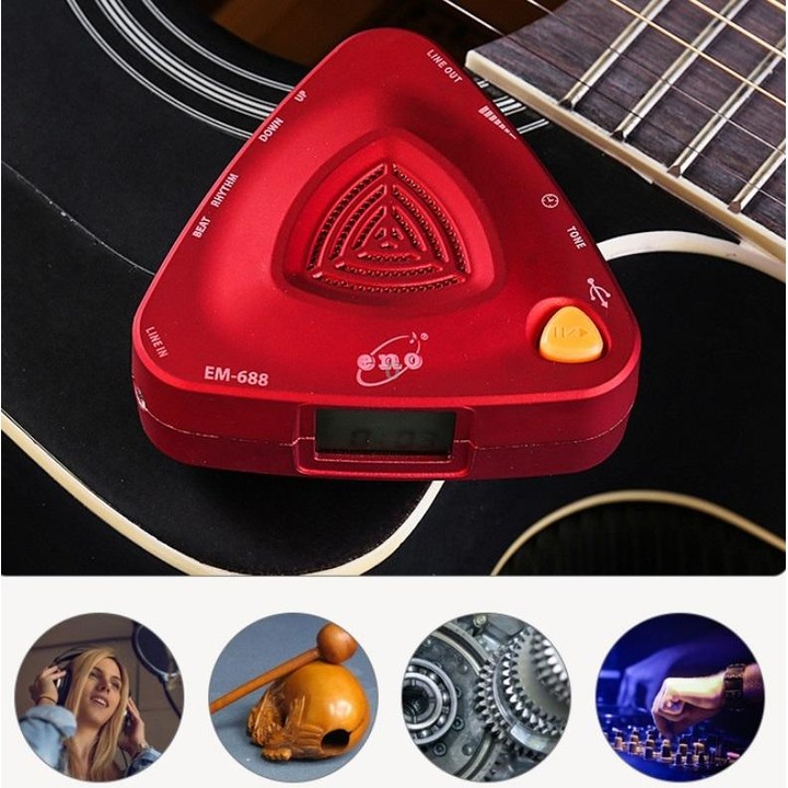 ENO EM-688 Electronic Vocal Rechargeable Metronome For Piano/Guitar/Drum/Guzheng/Violin(Red)