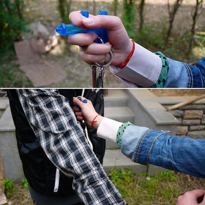 2 PCS Outdoor Emergency Strong Self-defense Personal Protection Security Tool Women Finger Stinger Drill(Transparent)