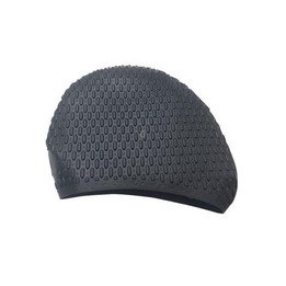 Particles Thickening High Elasticity Non-slip Silicone Swimming Cap(Black)