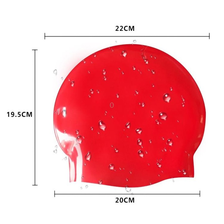 Glossy Seamless Pure Silicone High Elasticity Professional Swimming Cap(Red)