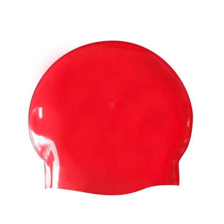 Glossy Seamless Pure Silicone High Elasticity Professional Swimming Cap(Red)