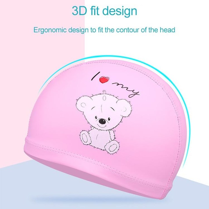 Children Waterproof Hair Care PU Coated Cute Frog Pattern Swimming Cap(Orange)