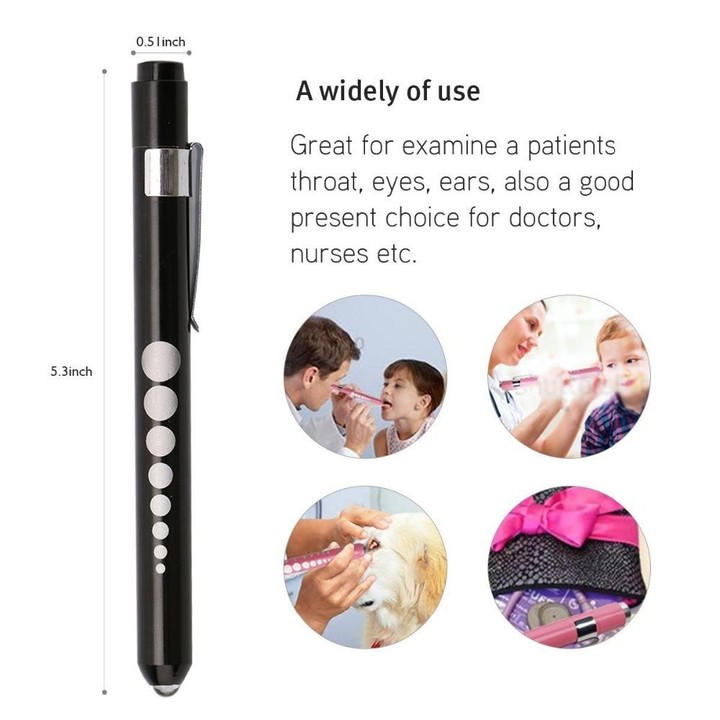 5 PCS Mini Pocket Penlight Torch Light LED Flashlight Mouth Ear Care Inspection Lamp(Silver)