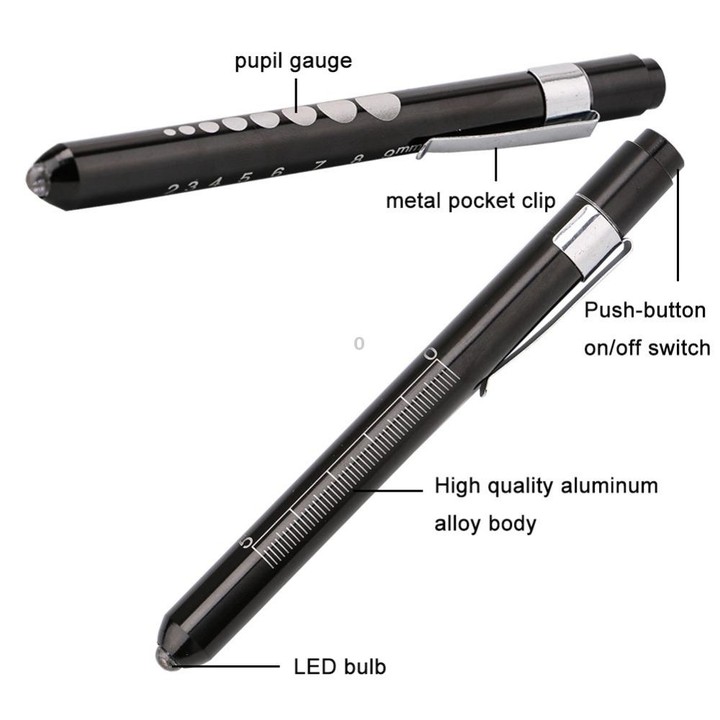 5 PCS Mini Pocket Penlight Torch Light LED Flashlight Mouth Ear Care Inspection Lamp(Silver)