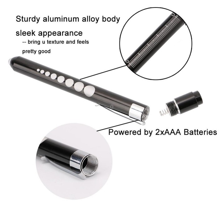 5 PCS Mini Pocket Penlight Torch Light LED Flashlight Mouth Ear Care Inspection Lamp(Silver)