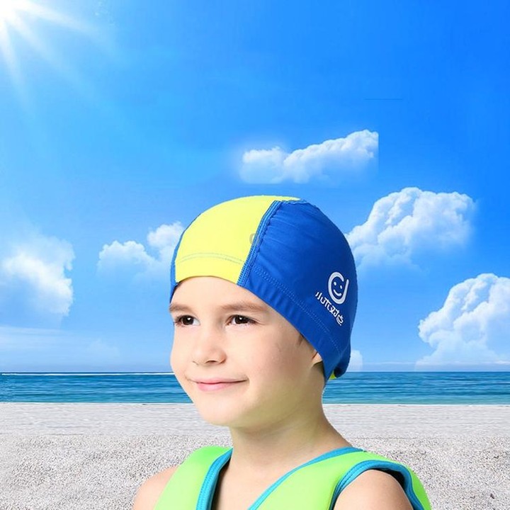 1101 Middle Age Children Deepen Summer Sun Protection Swimming Caps(Purple)