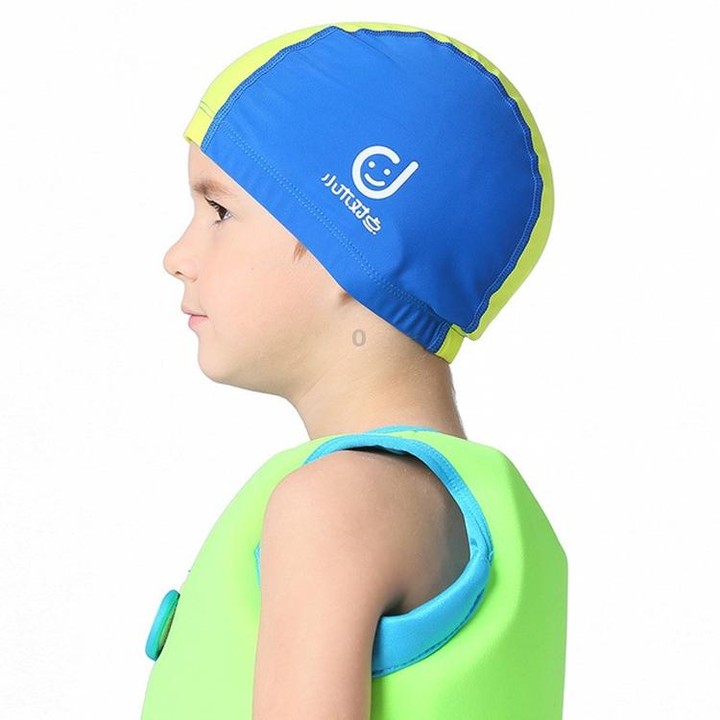 1101 Middle Age Children Deepen Summer Sun Protection Swimming Caps(Rose Red)