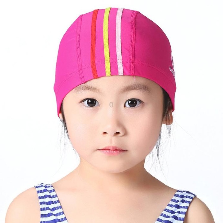 1101 Middle Age Children Deepen Summer Sun Protection Swimming Caps(Yellow)