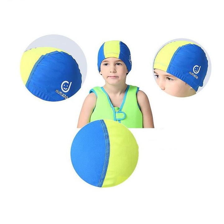 1101 Middle Age Children Deepen Summer Sun Protection Swimming Caps(Yellow)