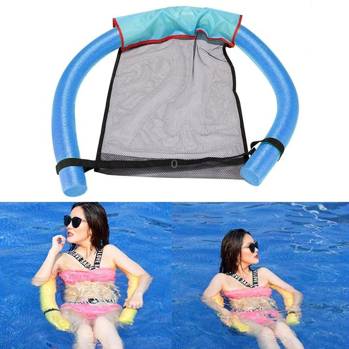Pool Floating Chair Swimming Pools Seats Floating Bed Chair Noodle Chairs(L Blue)