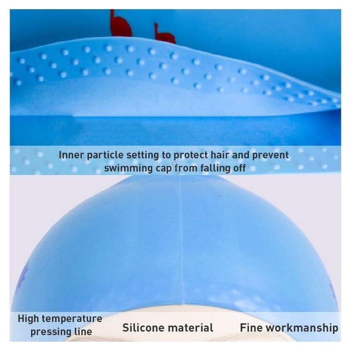 Printed Silicone Swimming Cap Waterproof Swimming Cap for Long Hair, Size:One Size(Red)