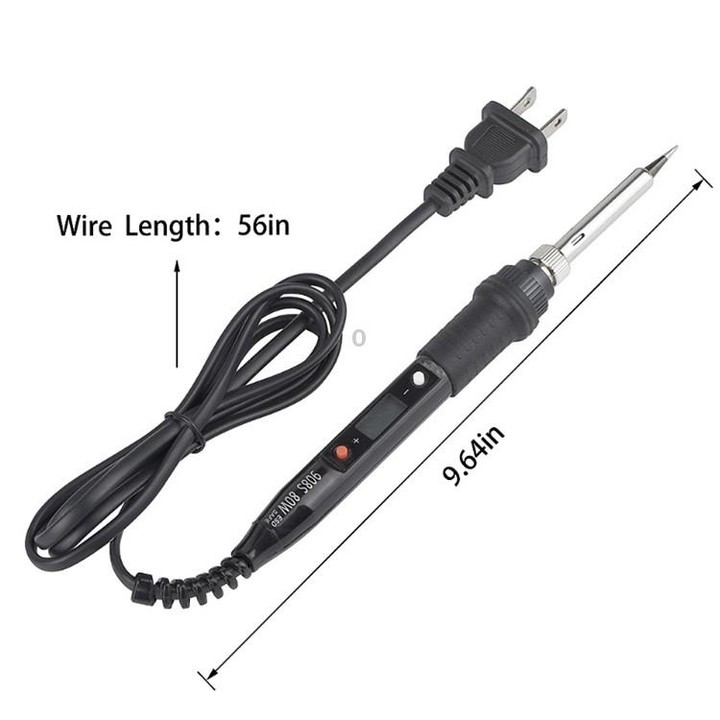 908S 80W LCD Thermostat Soldering Iron Constant Temperature Soldering Iron, Plug Type:EU Plug(Black)