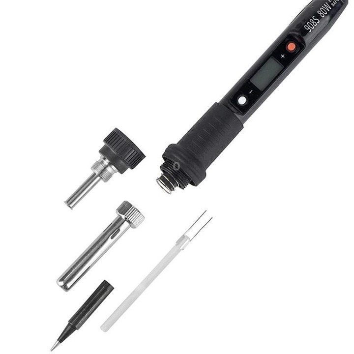 908S 80W LCD Thermostat Soldering Iron Constant Temperature Soldering Iron, Plug Type:US Plug(Red)