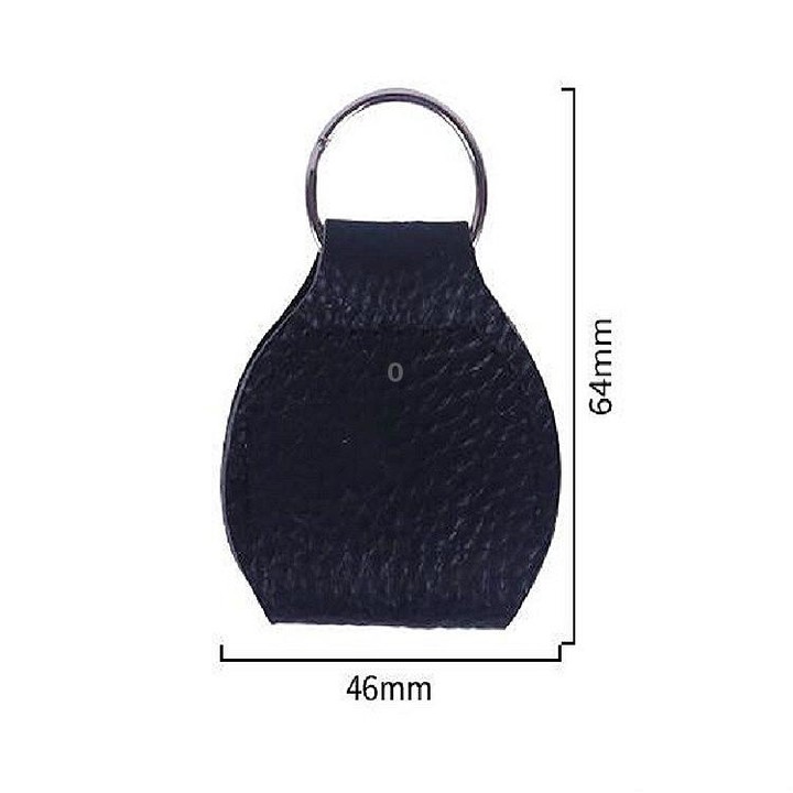 10 PCS Genuine Leather Guitar Pick Storage Bag with Key Ring, Color:Black