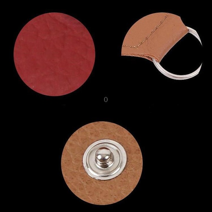 10 PCS Genuine Leather Guitar Pick Storage Bag with Key Ring, Color:Brown