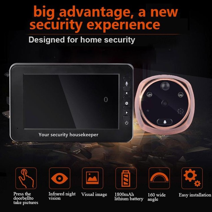 M4300A 4.3 inch Display Screen 3.0MP Camera Video Smart Doorbell, Support TF Card (32GB Max) & Motion Detection & Infrared Night