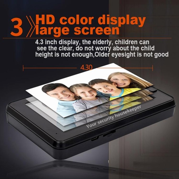 M4300A 4.3 inch Display Screen 3.0MP Camera Video Smart Doorbell, Support TF Card (32GB Max) & Motion Detection & Infrared Night