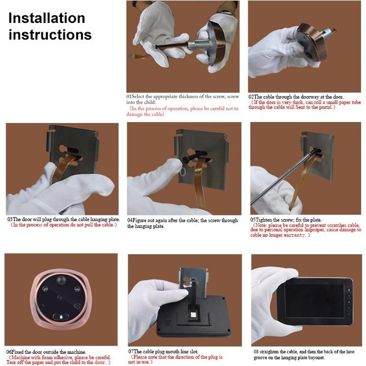 M4300A 4.3 inch Display Screen 3.0MP Camera Video Smart Doorbell, Support TF Card (32GB Max) & Motion Detection & Infrared Night