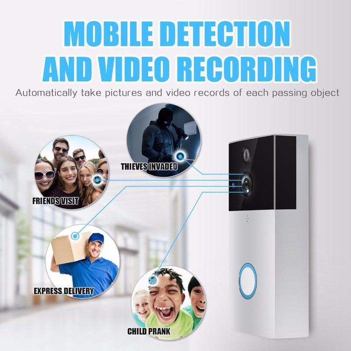 VESAFE HD 720P Security Camera Smart WiFi Video Doorbell Intercom, Support TF Card & Infrared Night Vision & Motion Detection Ap