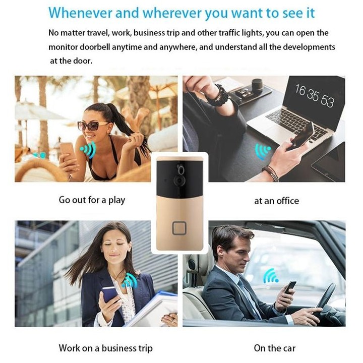 VESAFE Home VS-M2 HD 720P Security Camera Smart WiFi Video Doorbell Intercom, Support TF Card & Night Vision & PIR Detection APP